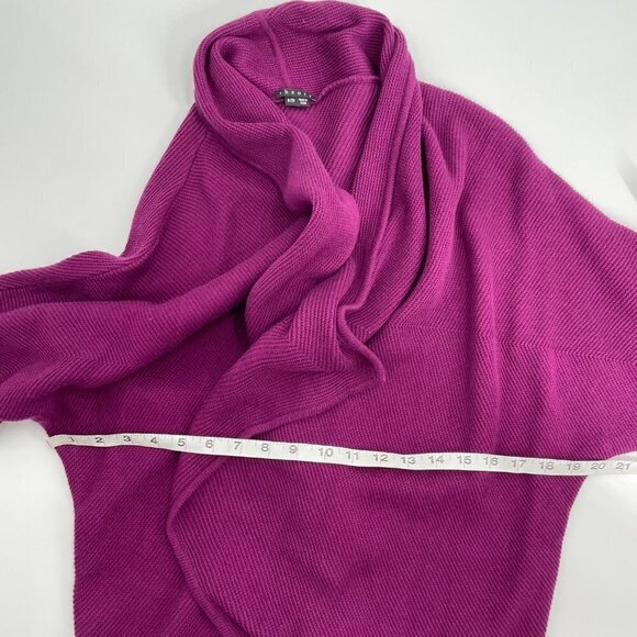 Theory Nisa Purple Cotton Cashmere Blend Open Front Ribbed Cardigan Womens XS - Picture 4 of 8